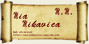 Mia Mikavica vizit kartica